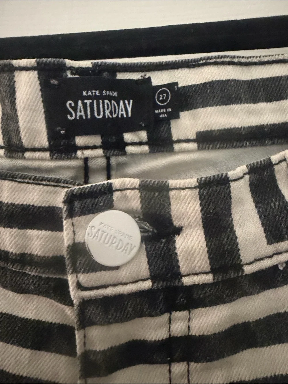 Kate Spade Saturday Geometric Print Straight Leg Jeans Size 27